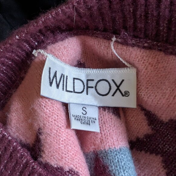 wildfox cropped pullover star sweater in burgundy/maroon ASO andi mack (small) - Picture 7 of 7